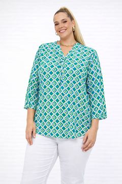 Picture of CURVY GIRL GEOMETRIC PRINT BLOUSE